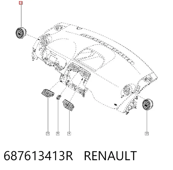 Решітка повітропровода ліва 687613413R Renault (RVI)