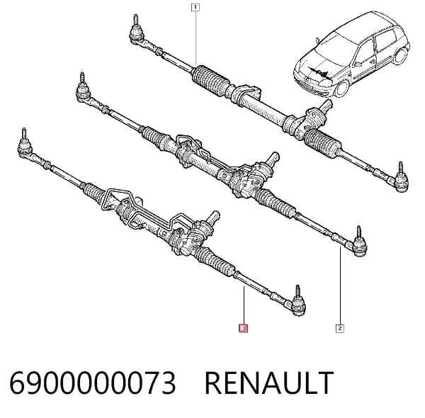 Рульова рейка 6900000073 Renault (RVI)