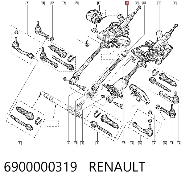 Рульова колонка 6900000319 Renault (RVI)