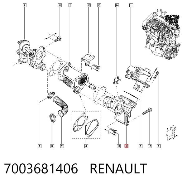 Клапан ЄГР 7003681406 Renault (RVI)