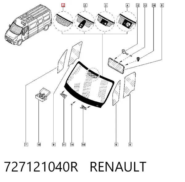 Лобове скло 727121040R Renault (RVI)