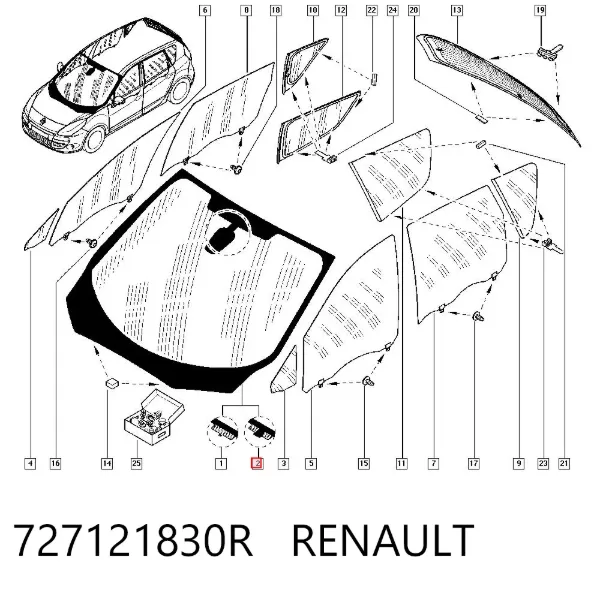 Лобове скло 727121830R Renault (RVI)
