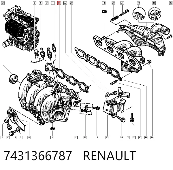 Прокладка впускного колектора Volvo S40 I
