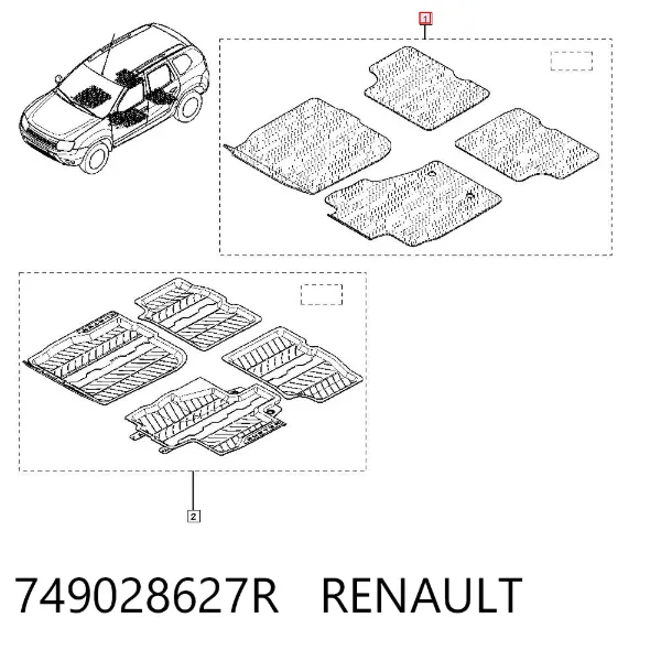 Коврики 749028627R Renault (RVI)