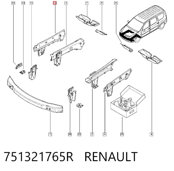 Підсилювач переднього лонжерону 751321765R Renault (RVI)