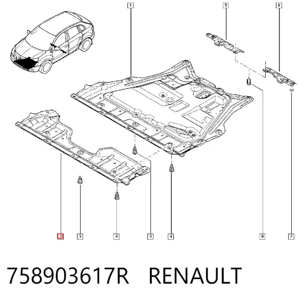 Захист бампера переднього 758903617R Renault (RVI)