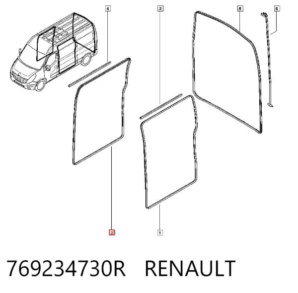 Ущільнювач двері бічної/зсувної 769234730R Renault (RVI)