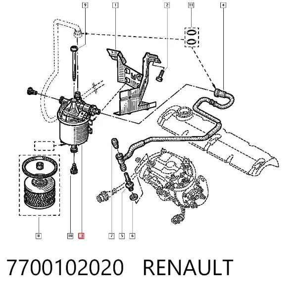 Паливний фільтр 7700102020 Renault (RVI)