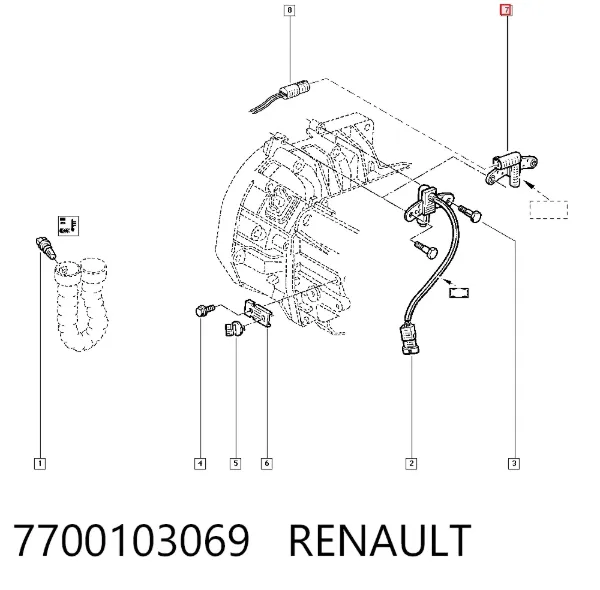 Датчик колінвала 7700103069 Renault (RVI)
