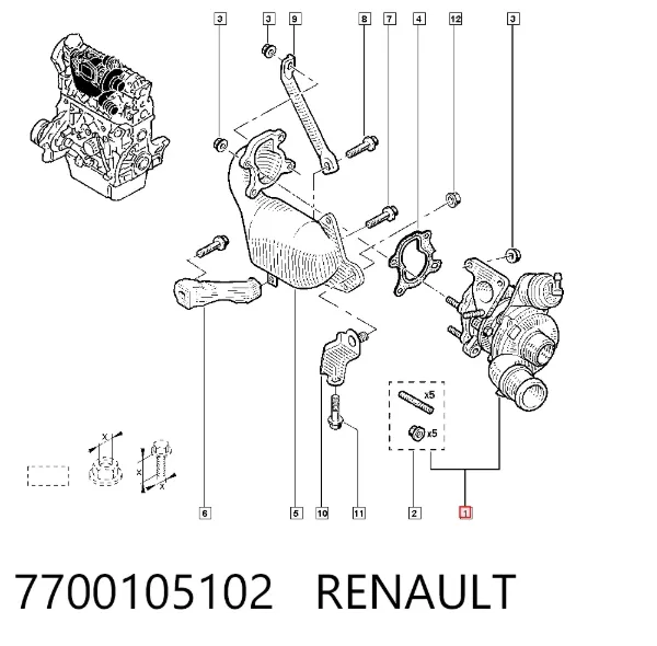 Турбіна 7700105102 Renault (RVI)