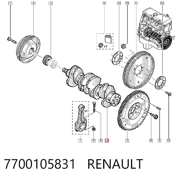 Колінвал 7700105831 Renault (RVI)
