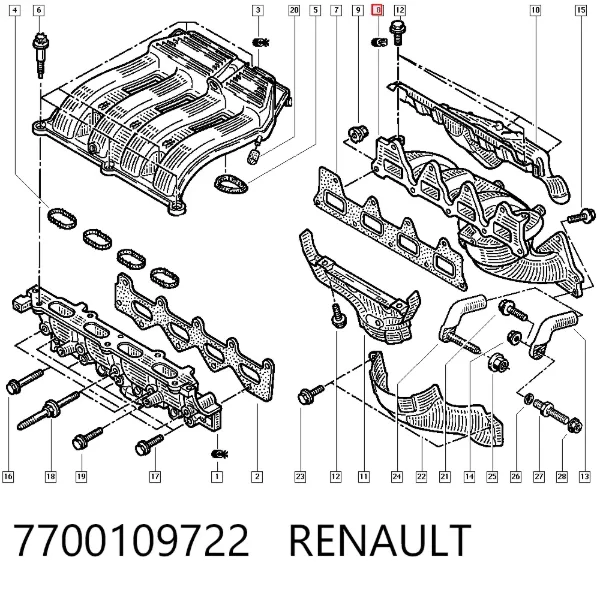 Випускний колектор 7700109722 Renault (RVI)