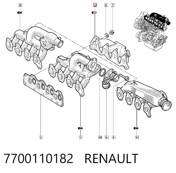 Випускний колектор 7700110182 Renault (RVI)
