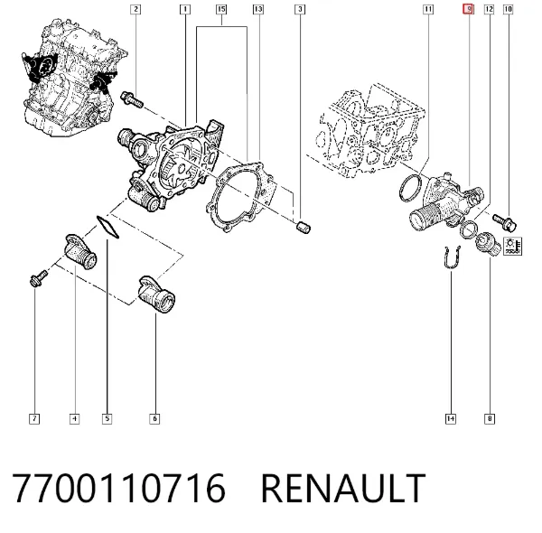 Термостат 7700110716 Renault (RVI)
