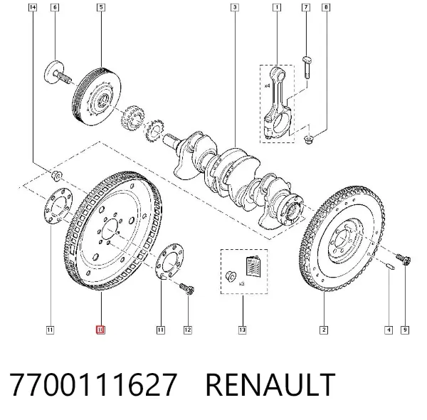 Маховик 7700111627 Renault (RVI)