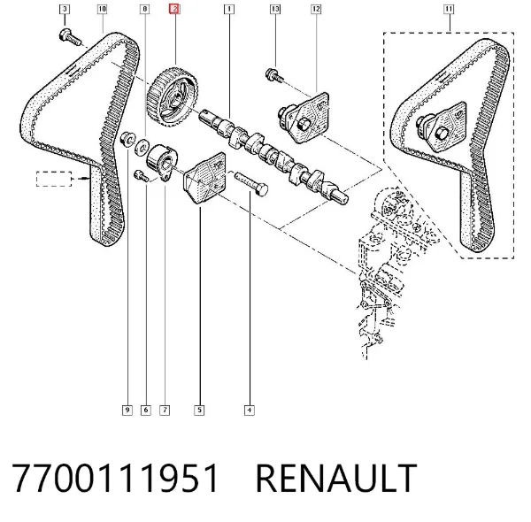 Шестерня розподільного валу 7700111951 Renault (RVI)