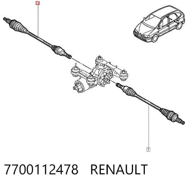 Піввісь задня 7700112478 Renault (RVI)