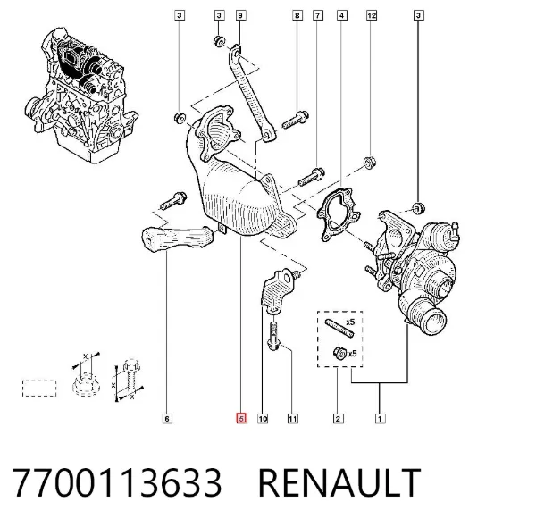 Каталізатор 7700113633 Renault (RVI)
