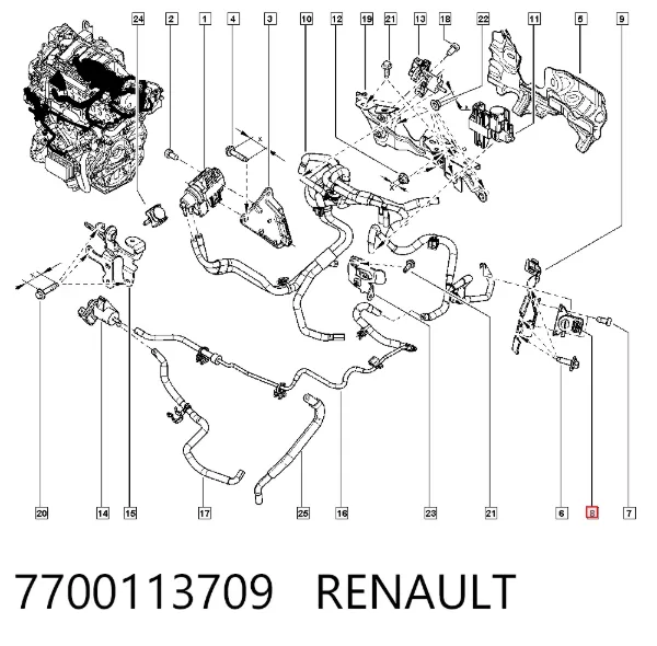Клапан соленоїд регулювання заслонки EGR 7700113709 Renault (RVI)