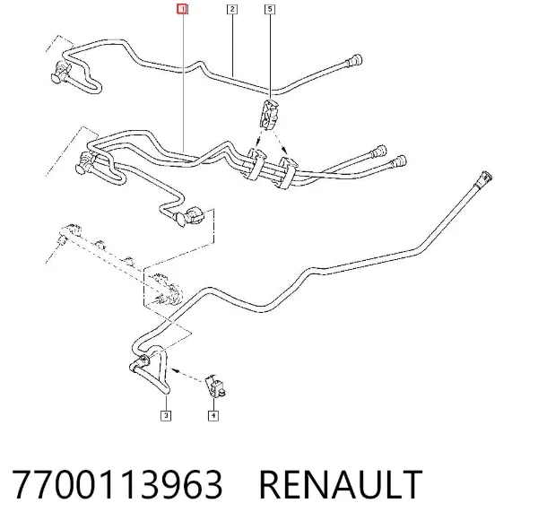 Трубка паливна, комплект 7700113963 Renault (RVI)