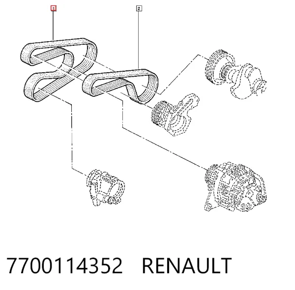Ремінь генератора 7700114352 Renault (RVI)