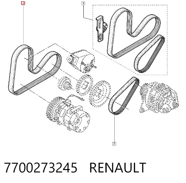 Ремінь генератора 7700273245 Renault (RVI)