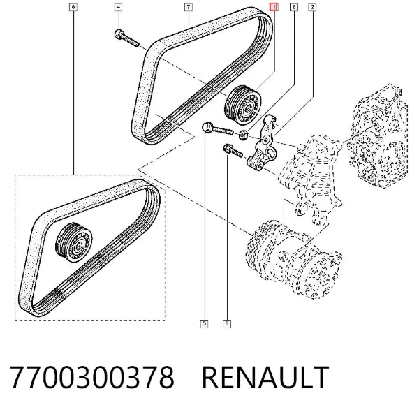 Натяжний ролик 7700300378 Renault (RVI)