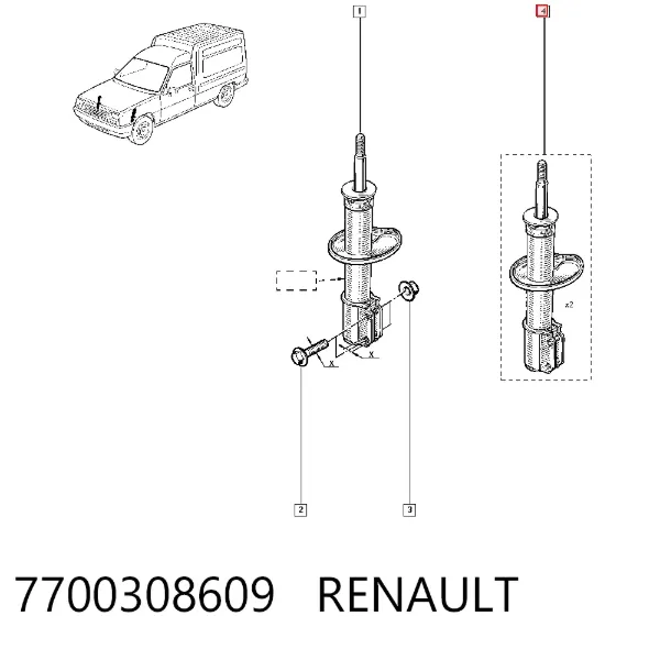 Амортизатор передній 7700308609 Renault (RVI)