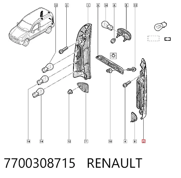 Лівий стоп 7700308715 Renault (RVI)
