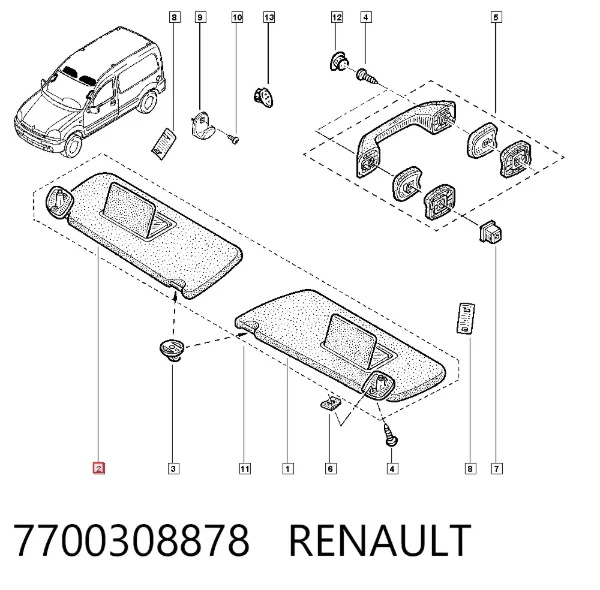Сонцезахисний козирок 7700308878 Renault (RVI)