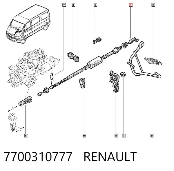 Трос газу 7700310777 Renault (RVI)