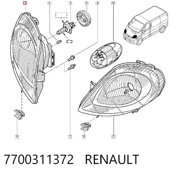 Фара права 7700311372 Renault (RVI)
