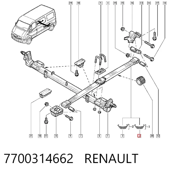 Ресори задні 7700314662 Renault (RVI)