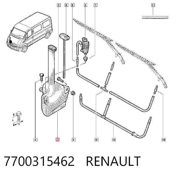 Бачок омивача 7700315462 Renault (RVI)
