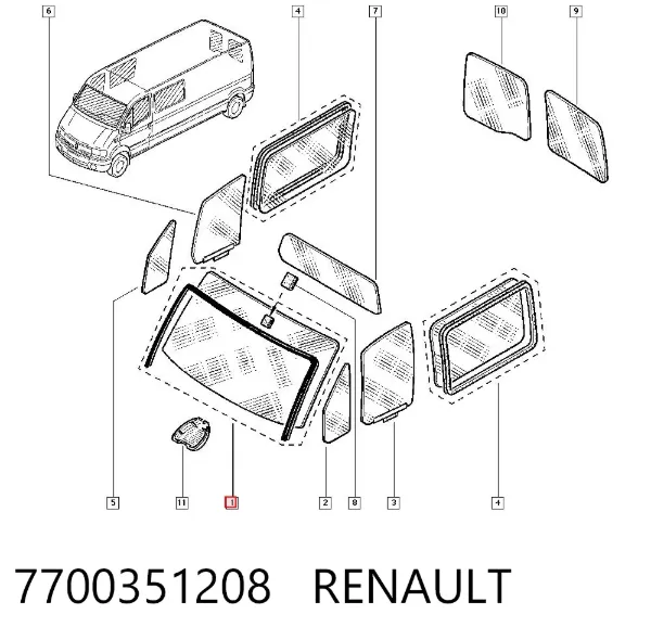 Лобове скло 7700351208 Renault (RVI)