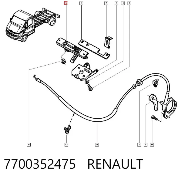 Замок капота 7700352475 Renault (RVI)