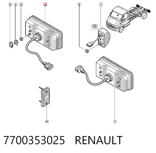 Задня права фара 7700353025 Renault (RVI)