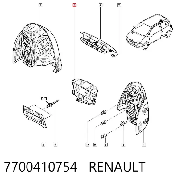 Ліхтар підсвічування заднього номерного знака 7700410754 Renault (RVI)