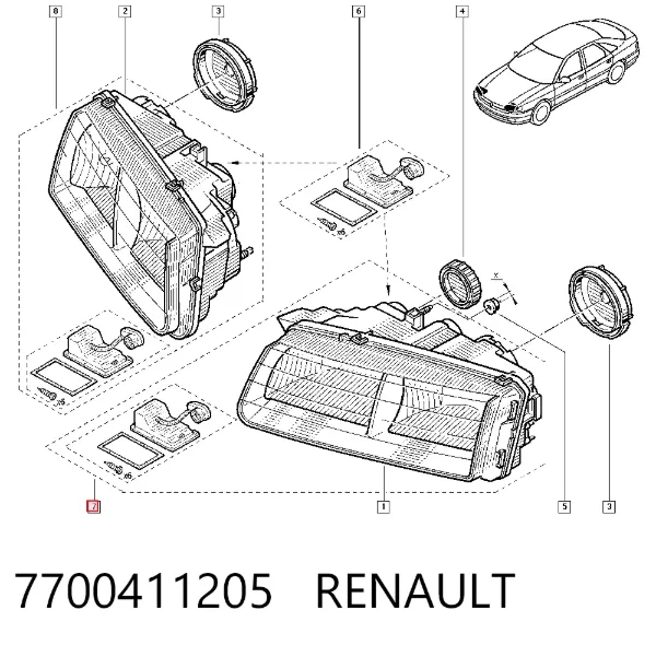 Фара ліва 7700411205 Renault (RVI)