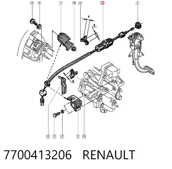 Трос зчеплення 7700413206 Renault (RVI)
