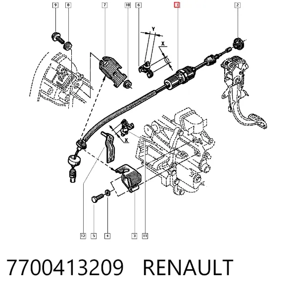 Трос зчеплення 7700413209 Renault (RVI)