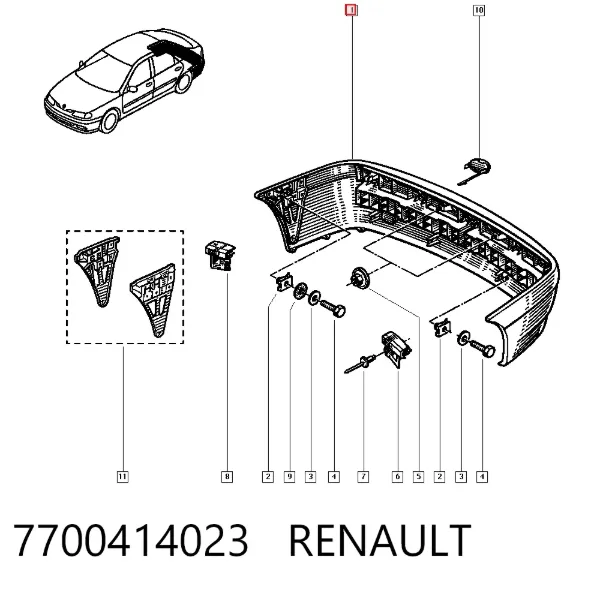 Задній бампер Renault Laguna I