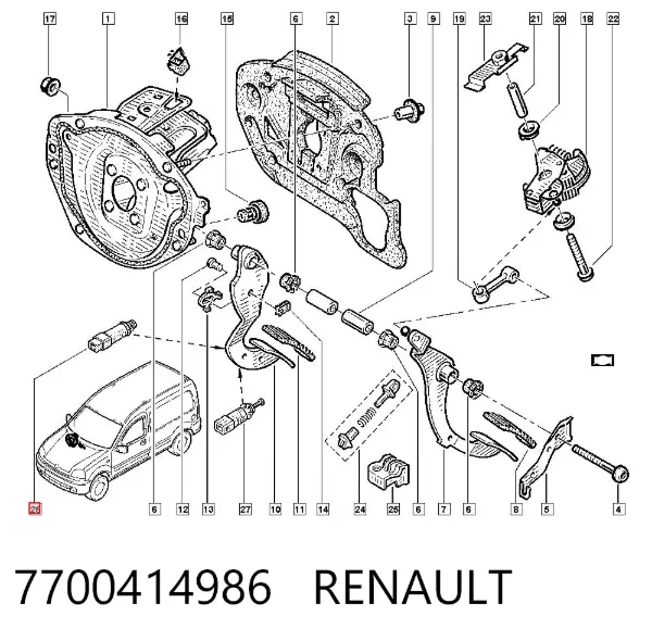 Жабка тормозу 7700414986 Renault (RVI)