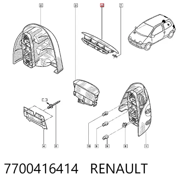 Задній стоп Renault Twingo I