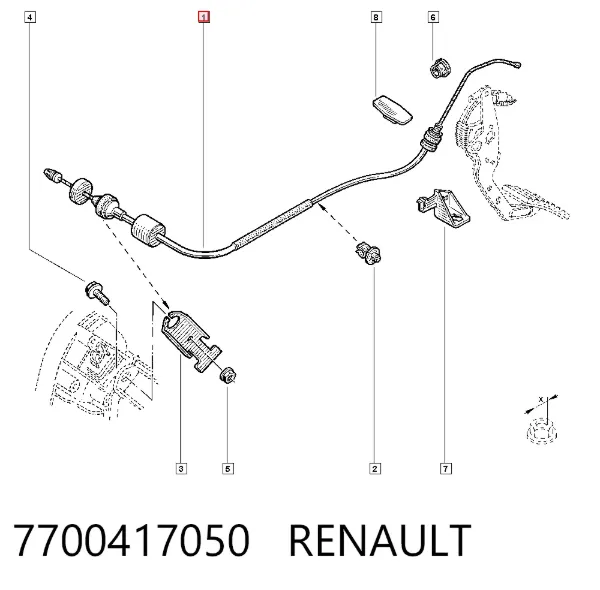 Трос зчеплення 7700417050 Renault (RVI)