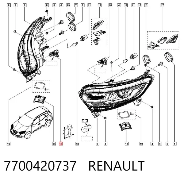 Коректор фар 7700420737 Renault (RVI)
