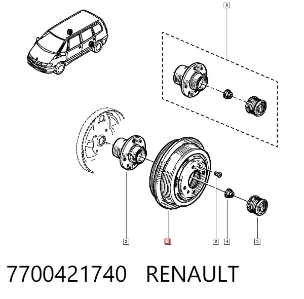 Барабан гальмівний задній 7700421740 Renault (RVI)