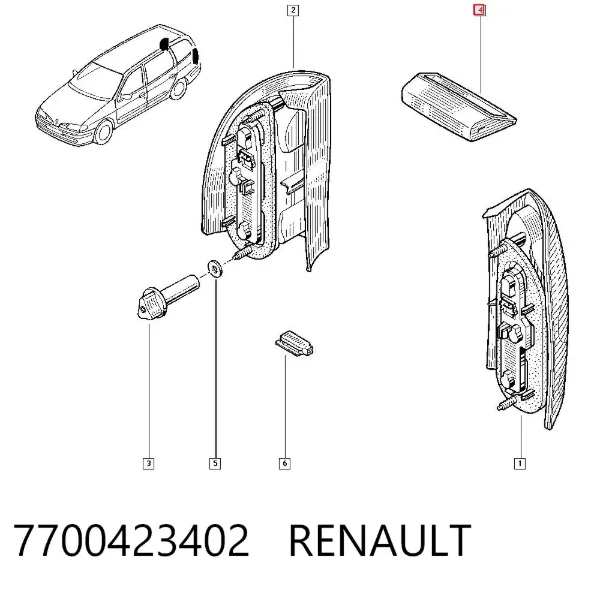 Задній стоп 7700423402 Renault (RVI)