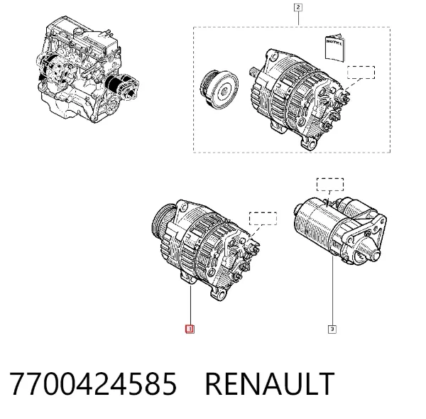 Генератор 7700424585 Renault (RVI)