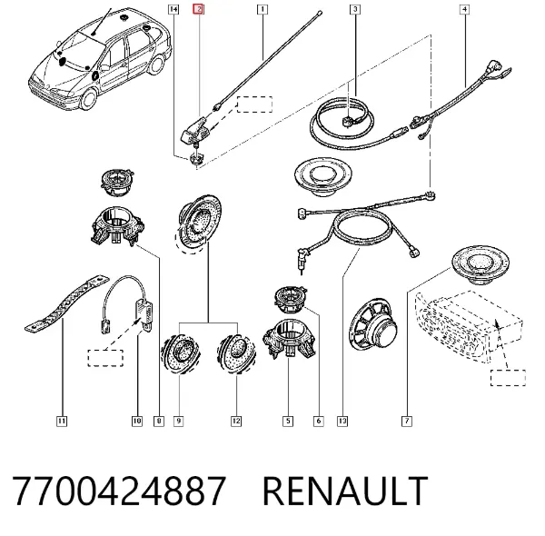 Антена 7700424887 Renault (RVI)